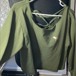 Loose Olive Green PINK Sweater